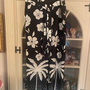 Talbots Black and White Patterned Pants M NWT